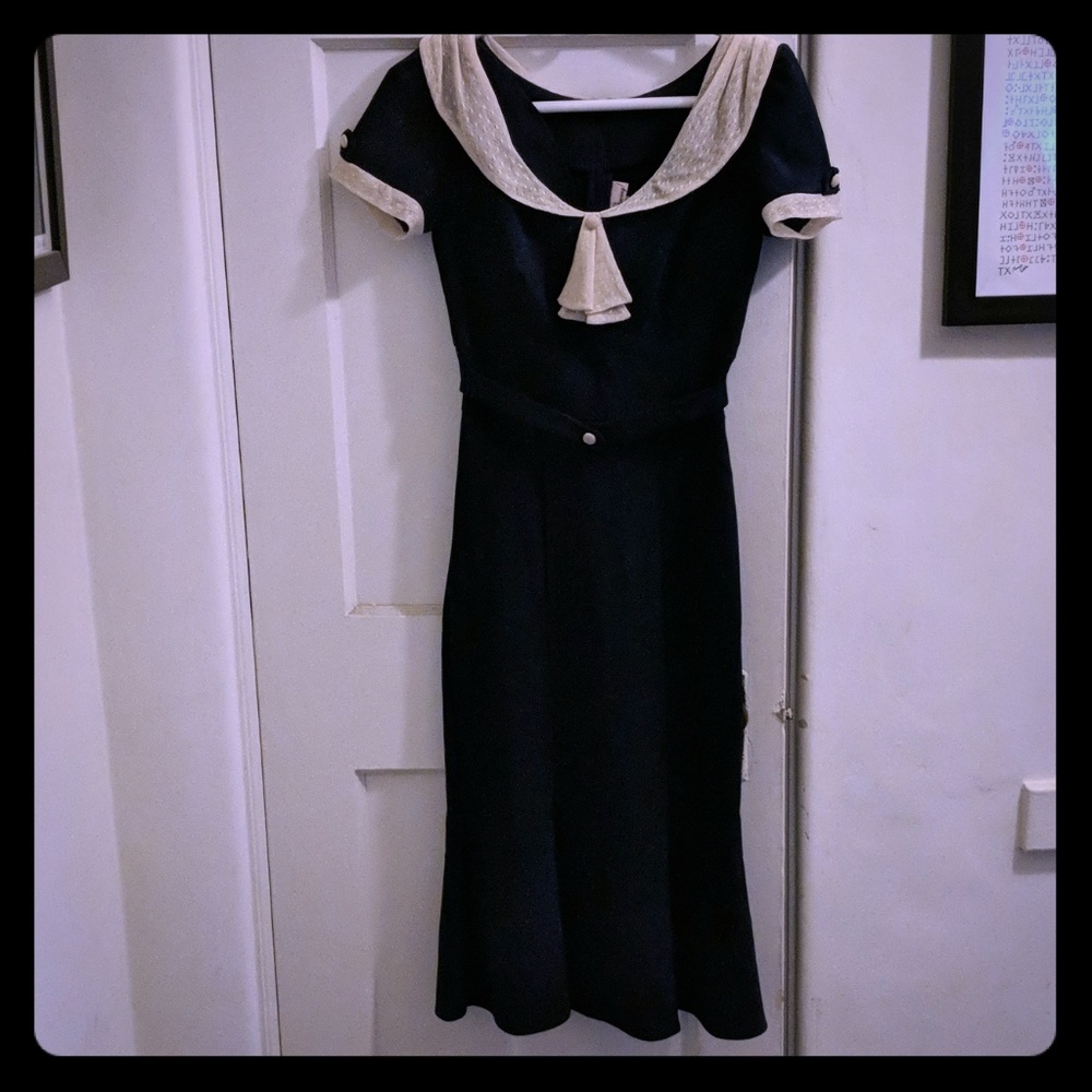Stop Staring navy and cream Raylene dress
